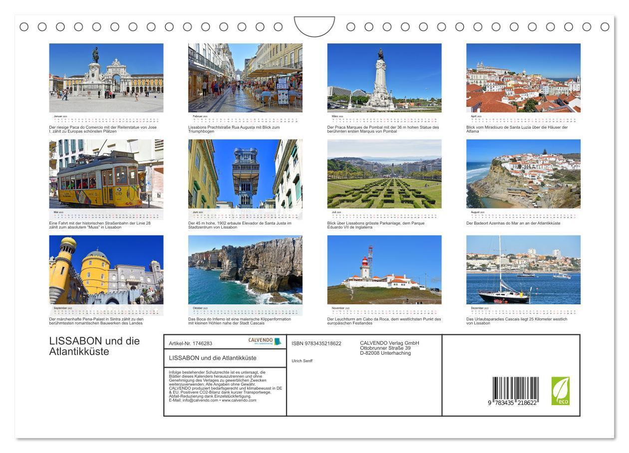 Bild: 9783435218622 | LISSABON und die Atlantikküste (Wandkalender 2025 DIN A4 quer),...