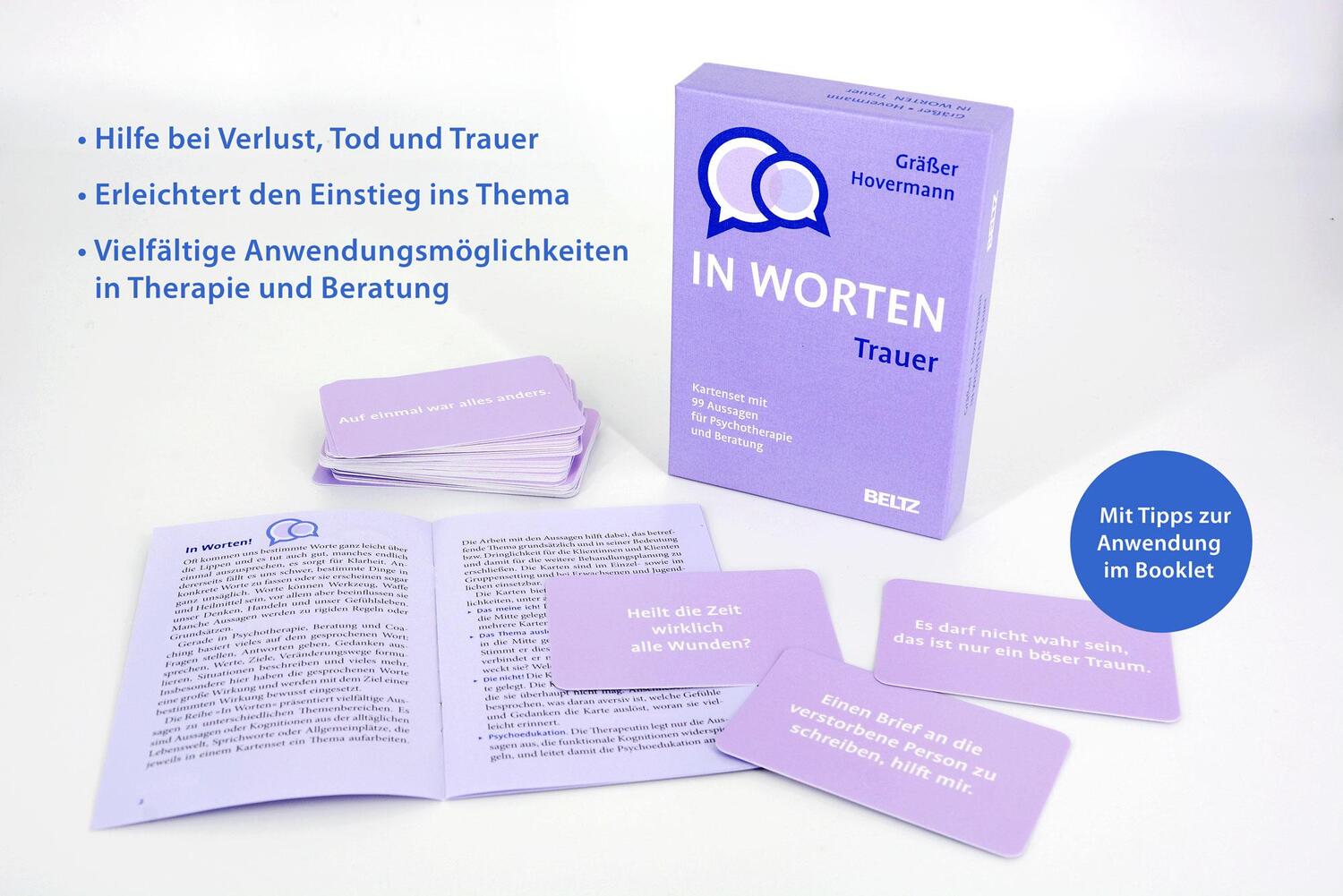 Bild: 4019172100704 | Trauer in Worten | Melanie Gräßer (u. a.) | Box | BeltzTherapiekarten