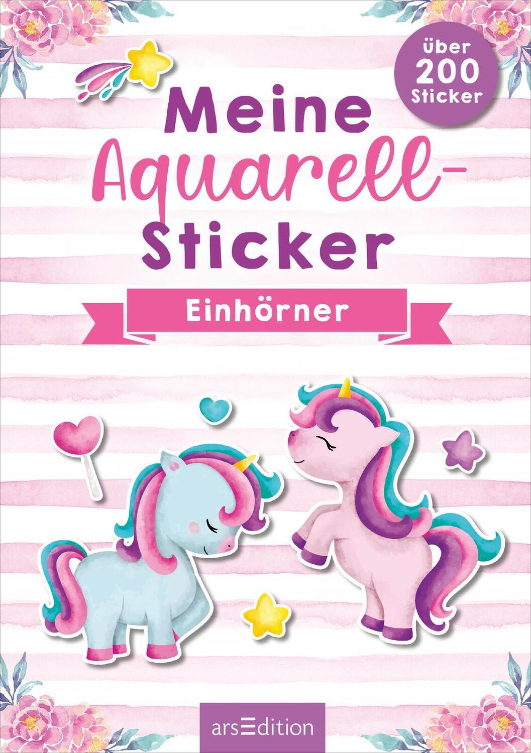 Bild: 4014489134374 | Meine Aquarell-Sticker - Einhörner | Über 200 Sticker | Stück | 16 S.