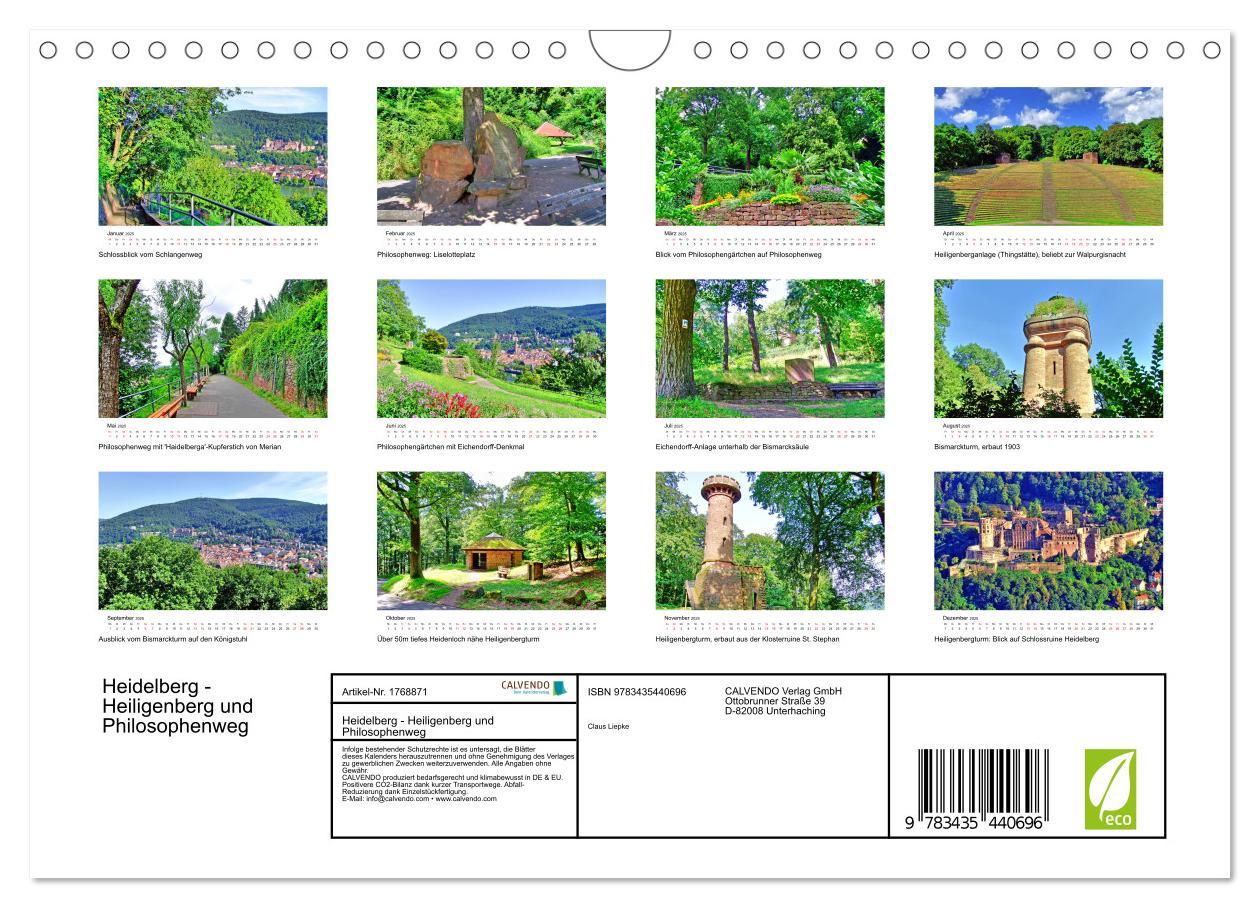 Bild: 9783435440696 | Heidelberg - Heiligenberg und Philosophenweg (Wandkalender 2025 DIN...