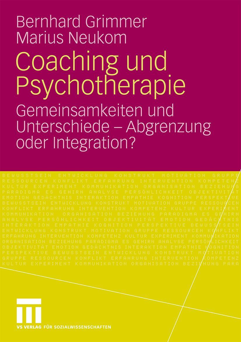 Cover: 9783531166032 | Coaching und Psychotherapie | Marius Neukom (u. a.) | Taschenbuch