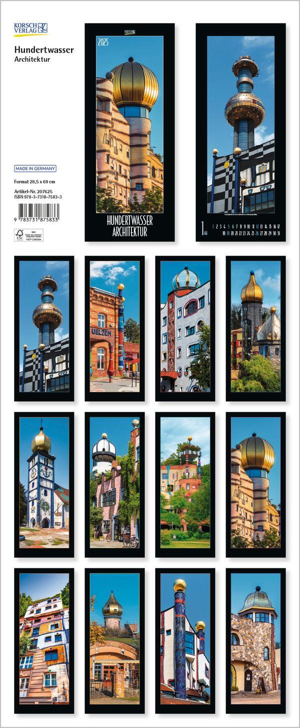 Bild: 9783731875833 | Hundertwasser Architektur 2025 | Verlag Korsch | Kalender | 14 S.
