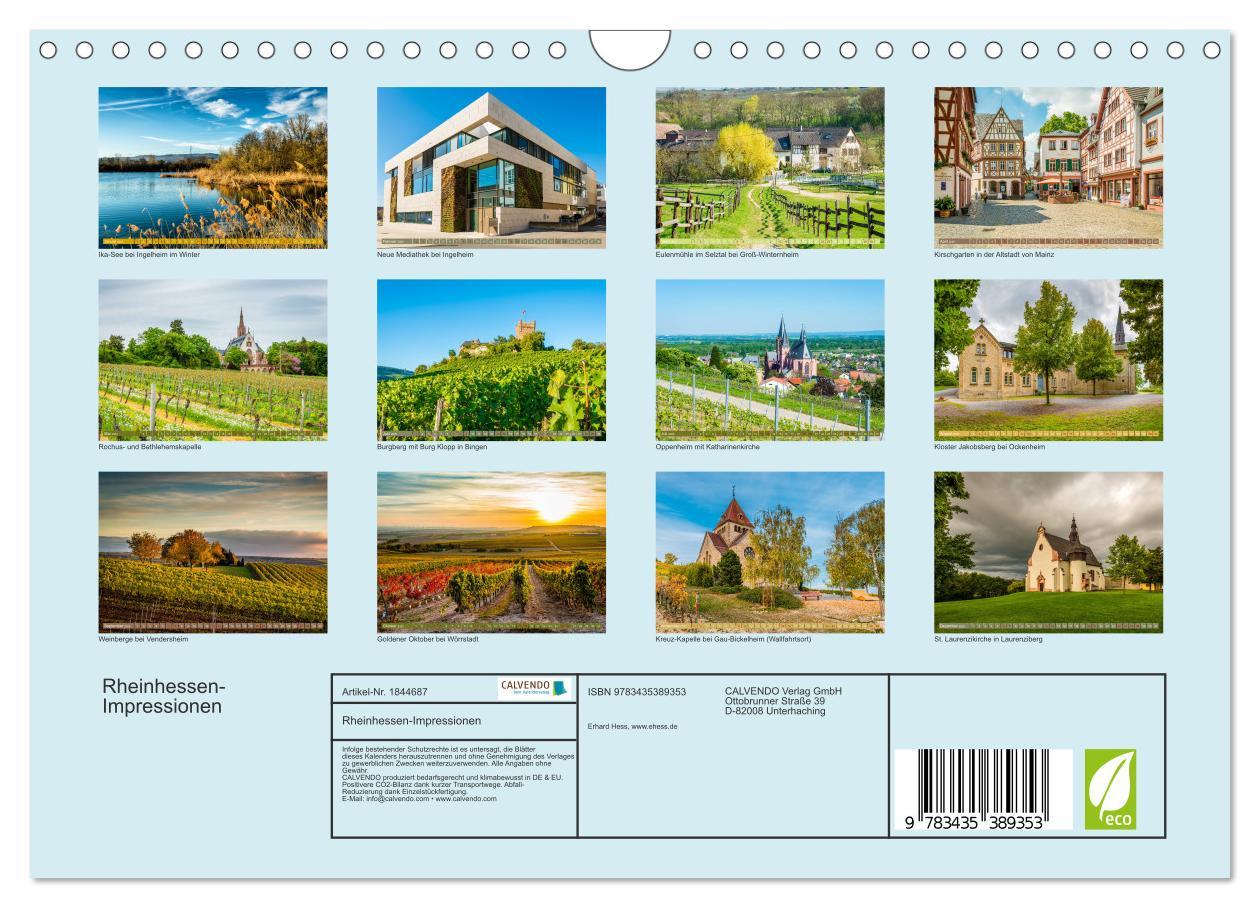 Bild: 9783435389353 | Rheinhessen-Impressionen (Wandkalender 2025 DIN A4 quer), CALVENDO...