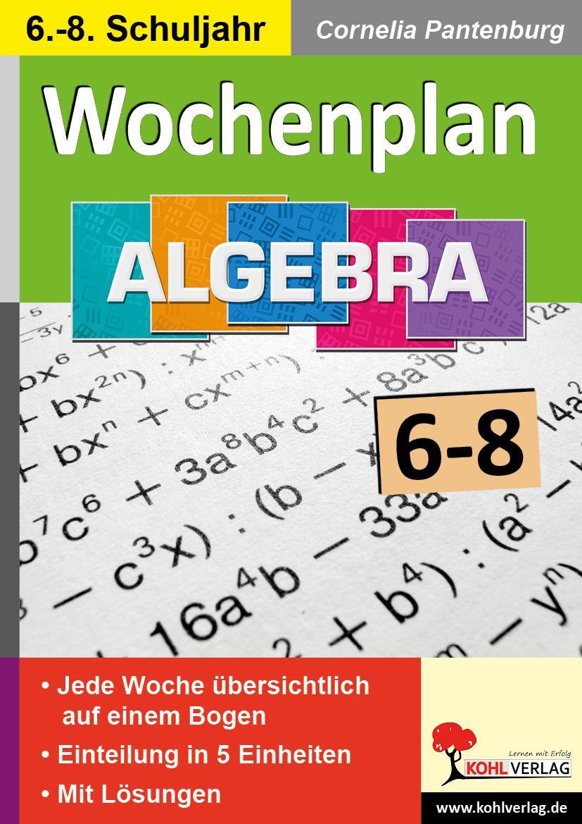 Cover: 9783966242318 | Wochenplan Algebra / Klasse 6-8 | Taschenbuch | Deutsch | 2022