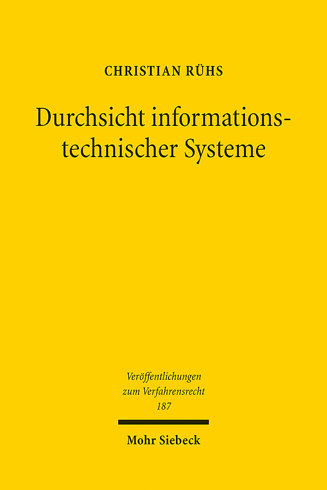 Cover: 9783161613159 | Durchsicht informationstechnischer Systeme | Christian Rühs | Buch