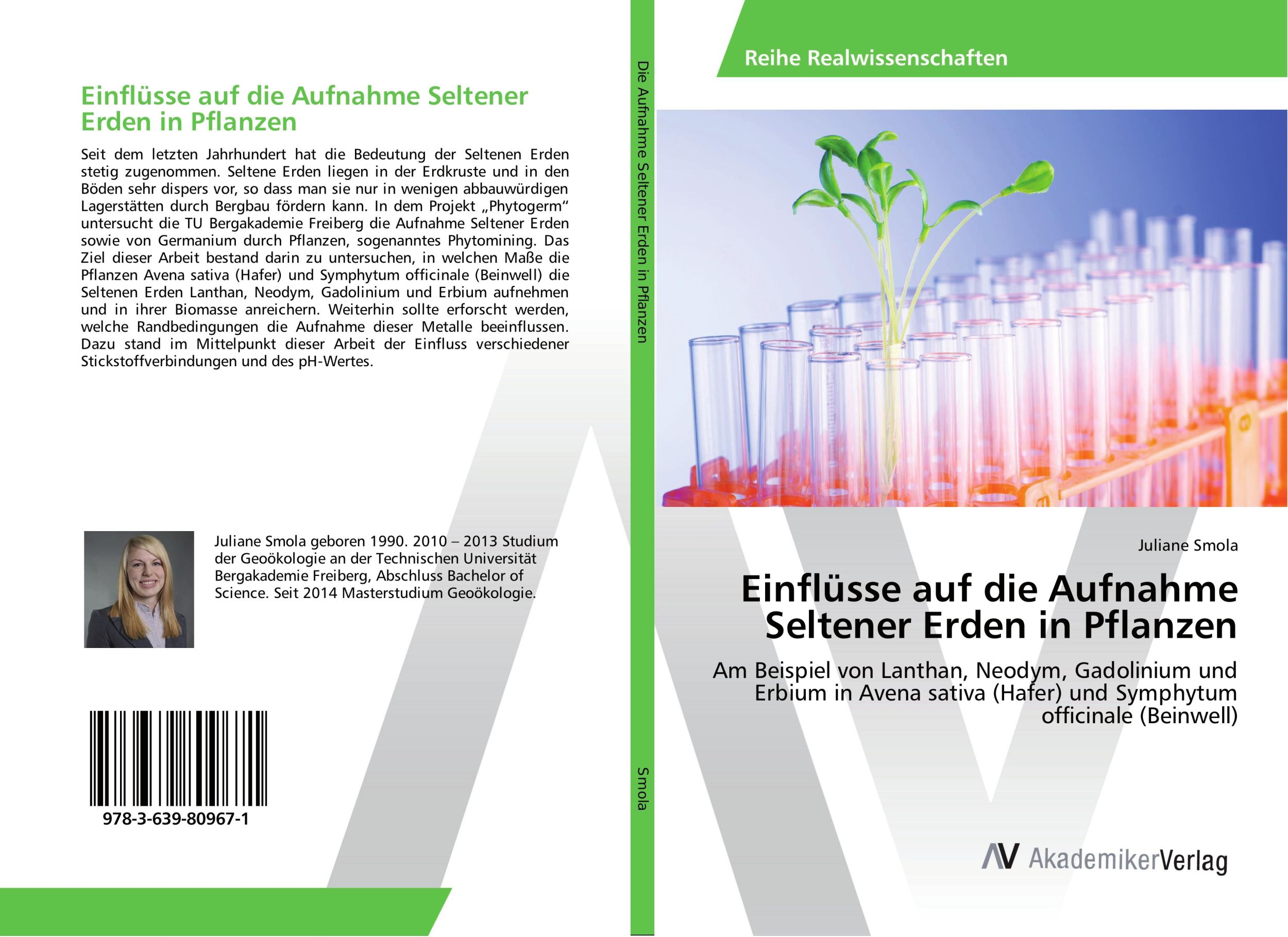 Cover: 9783639809671 | Einflüsse auf die Aufnahme Seltener Erden in Pflanzen | Juliane Smola