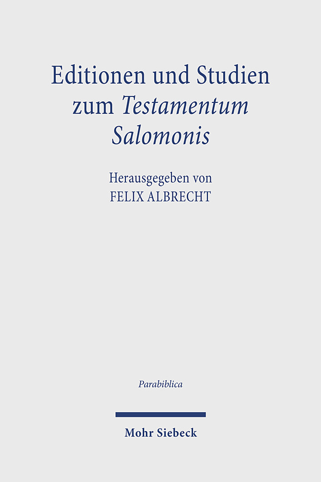 Cover: 9783161624438 | Editionen und Studien zum Testamentum Salomonis | Felix Albrecht