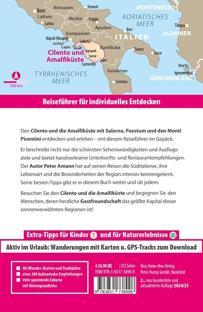 Rückseite: 9783831738908 | Reise Know-How Reiseführer Cilento und Amalfiküste | Peter Amann