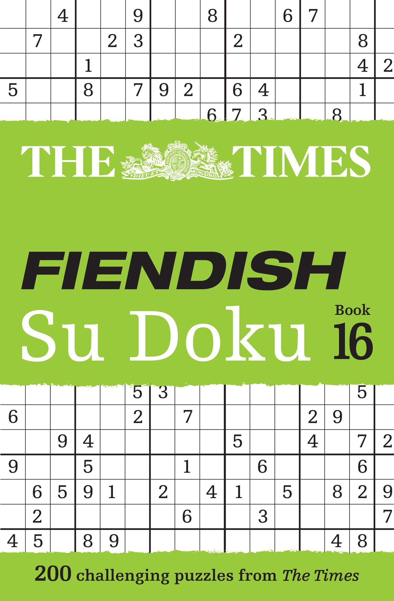 Cover: 9780008535865 | The Times Fiendish Su Doku Book 16 | 200 Challenging Su Doku Puzzles