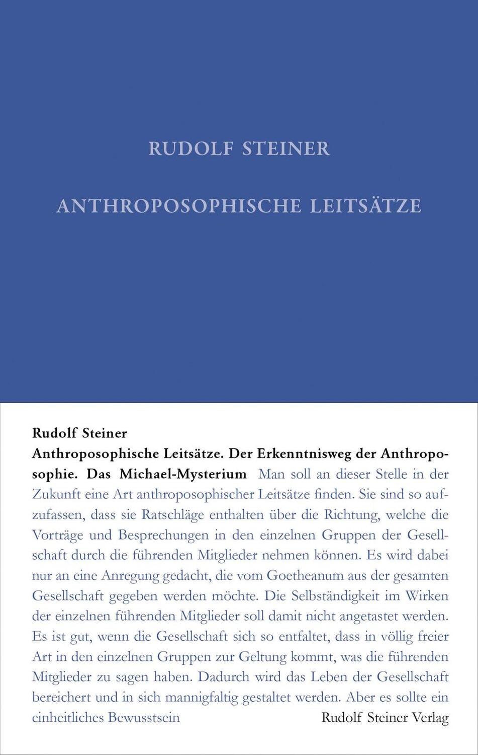 Cover: 9783727402630 | Anthroposophische Leitsätze | Rudolf Steiner | Buch | 268 S. | Deutsch