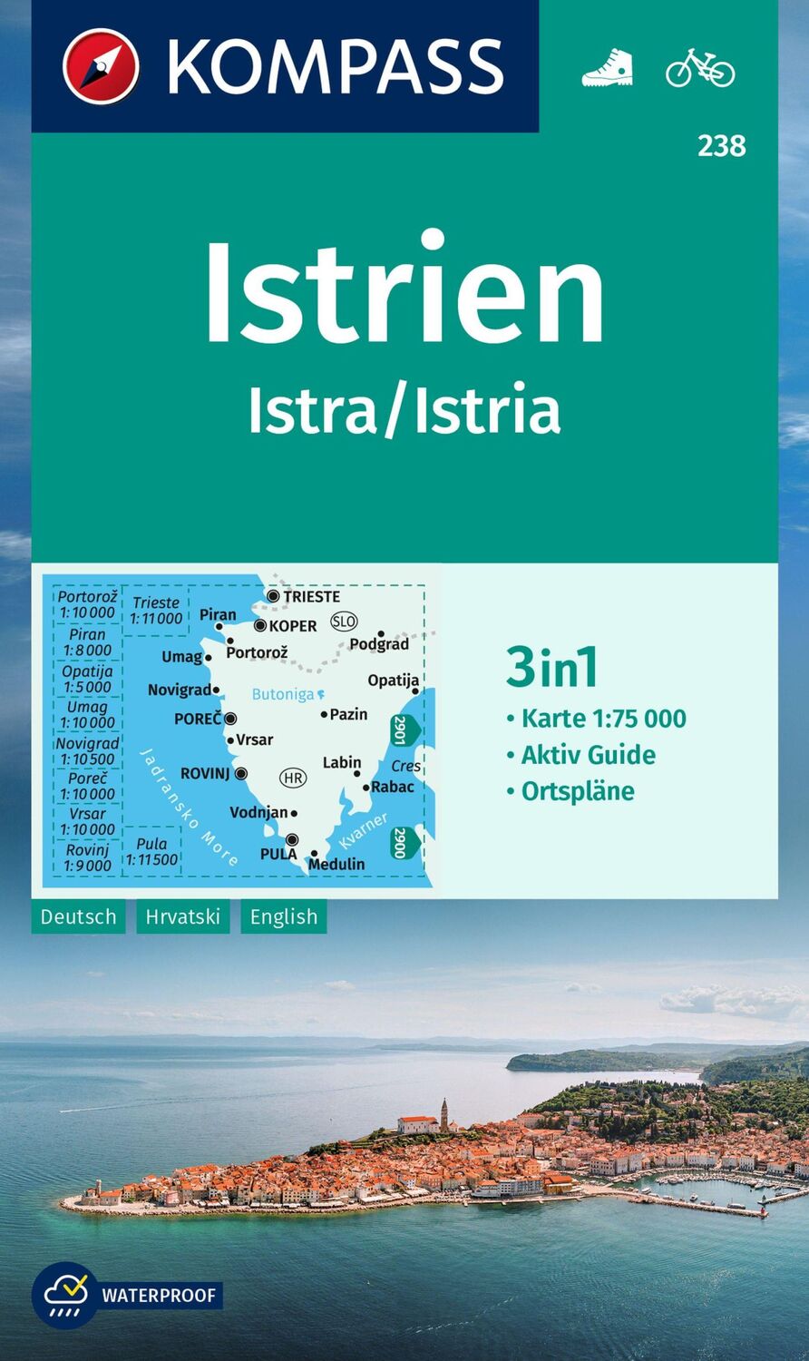 Cover: 9783990449547 | KOMPASS Wanderkarte 238 Istrien, Istra, Istria 1:75.000 | GmbH | 1 S.