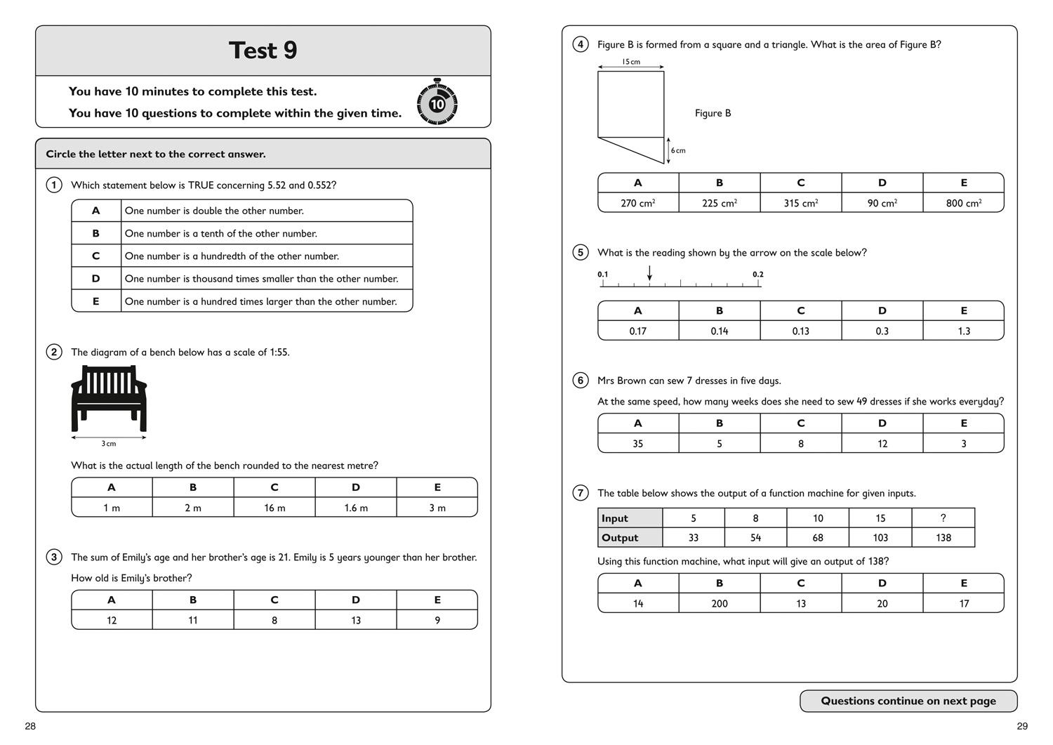 Bild: 9781844199150 | 11+ Maths Quick Practice Tests Age 10-11 (Year 6) Book 1 | Letts 11