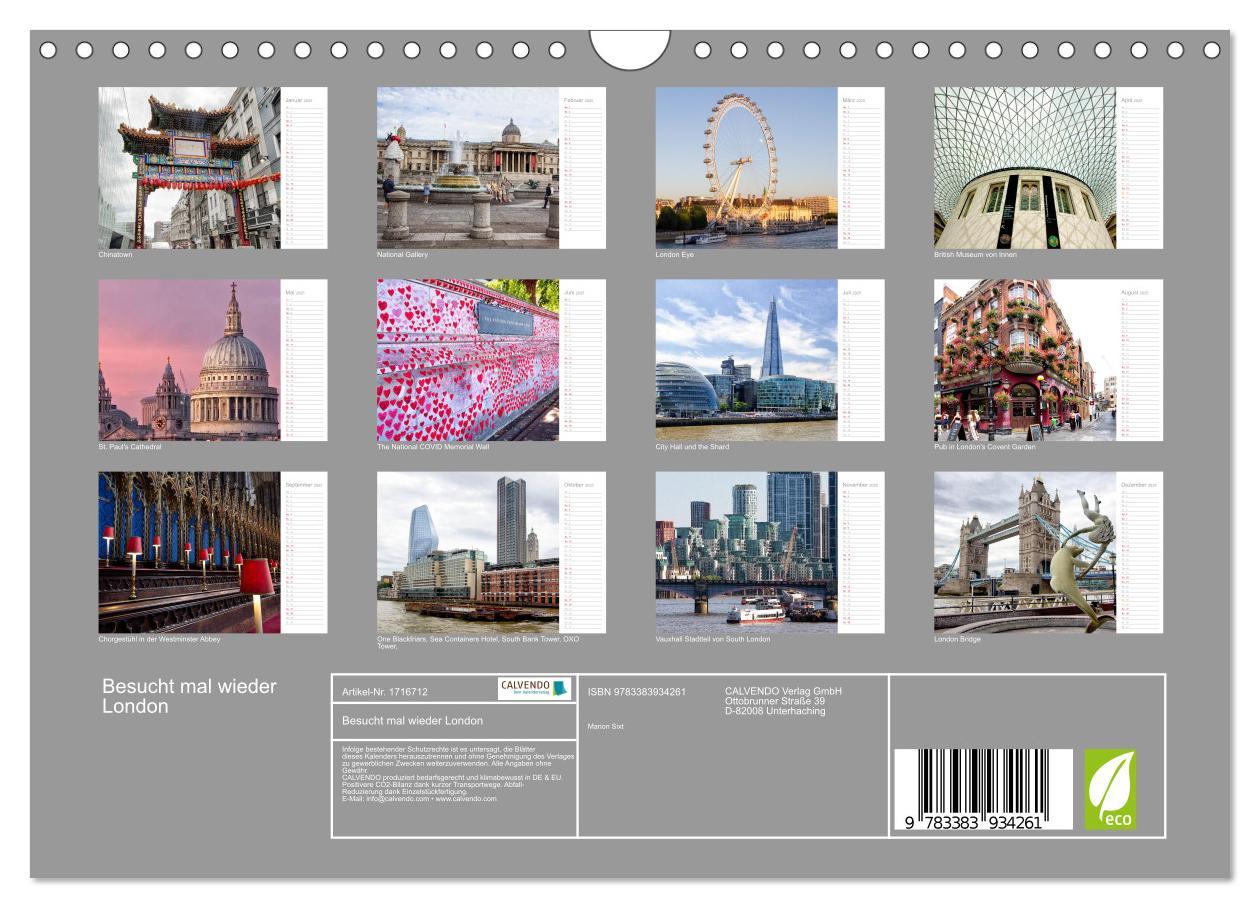 Bild: 9783383934261 | Besucht mal wieder London (Wandkalender 2025 DIN A4 quer), CALVENDO...