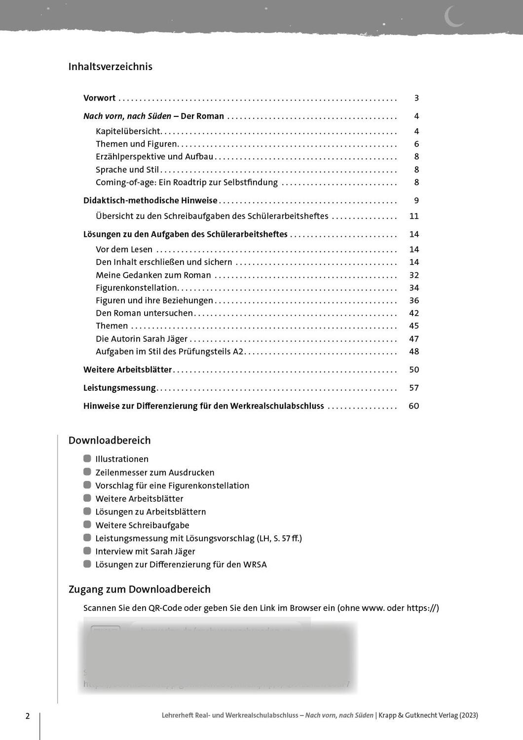 Bild: 9783963231018 | Nach vorn, nach Süden - Sarah Jäger - Lehrerheft - Hauptschule | 52 S.