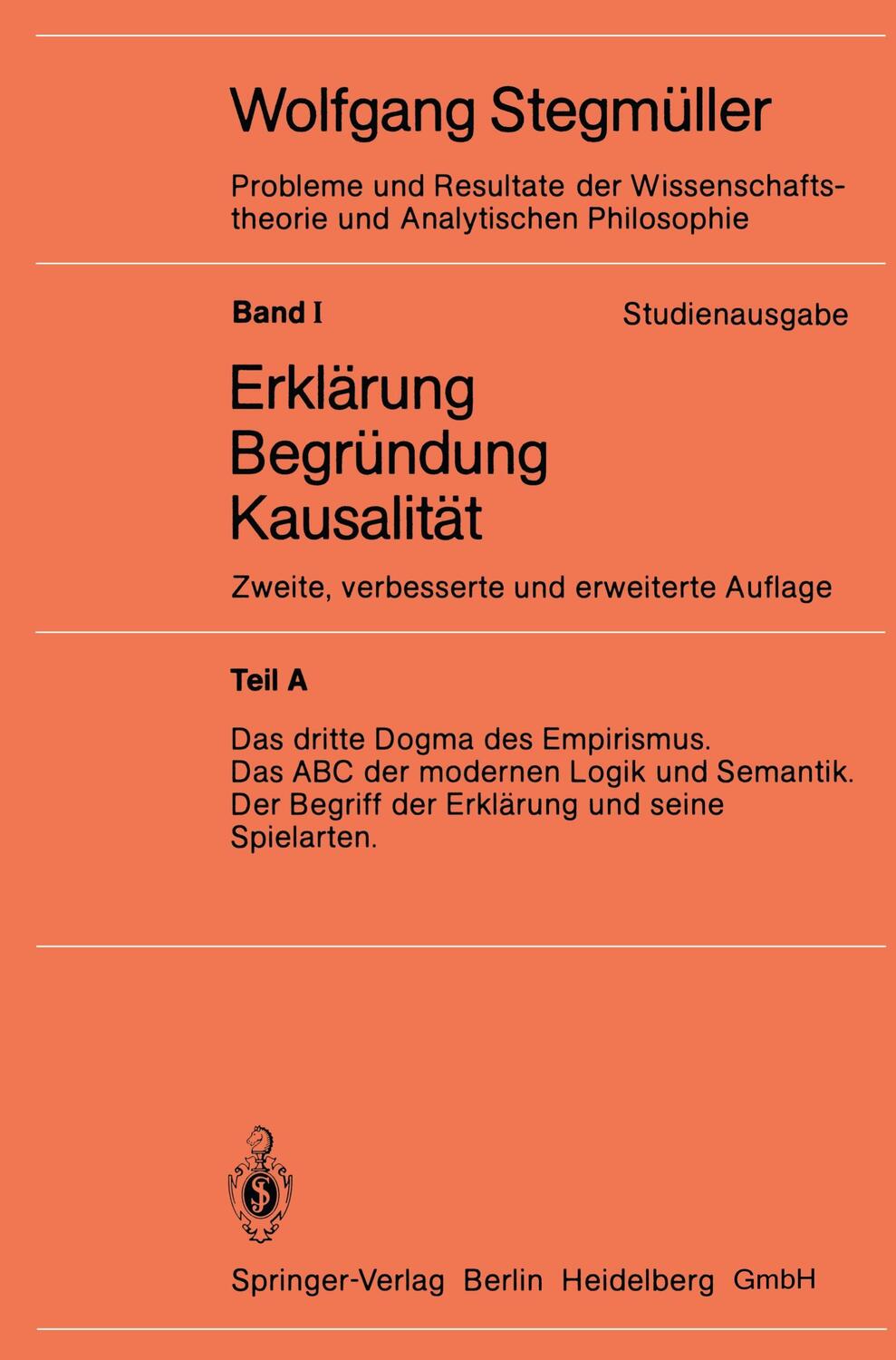 Cover: 9783540118060 | Das dritte Dogma des Empirismus Das ABC der modernen Logik und...