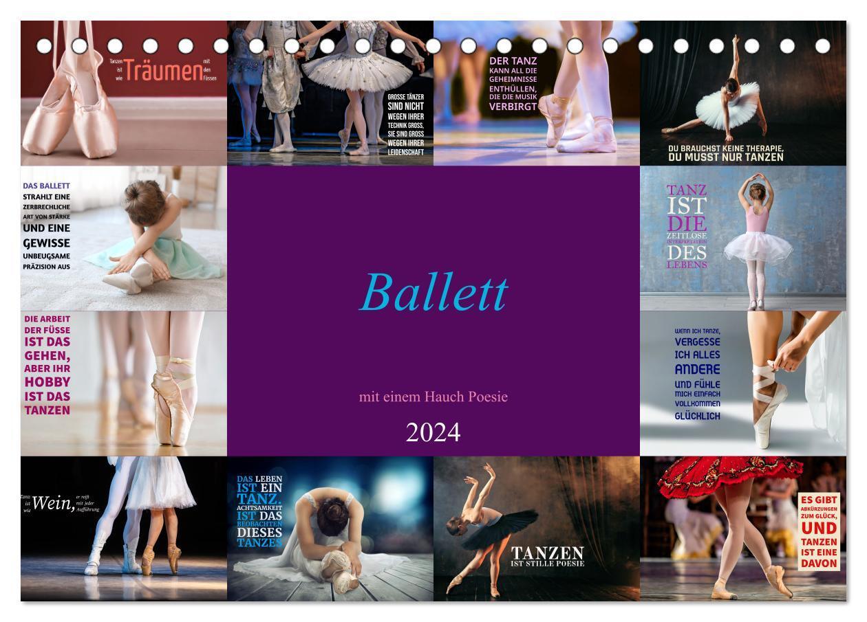Cover: 9783383669941 | Ballett mit einem Hauch Poesie (Tischkalender 2024 DIN A5 quer),...