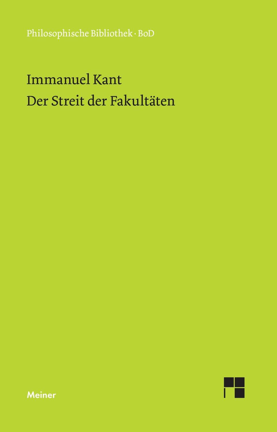 Cover: 9783787314508 | Der Streit der Fakultäten | Immanuel Kant | Taschenbuch | Paperback