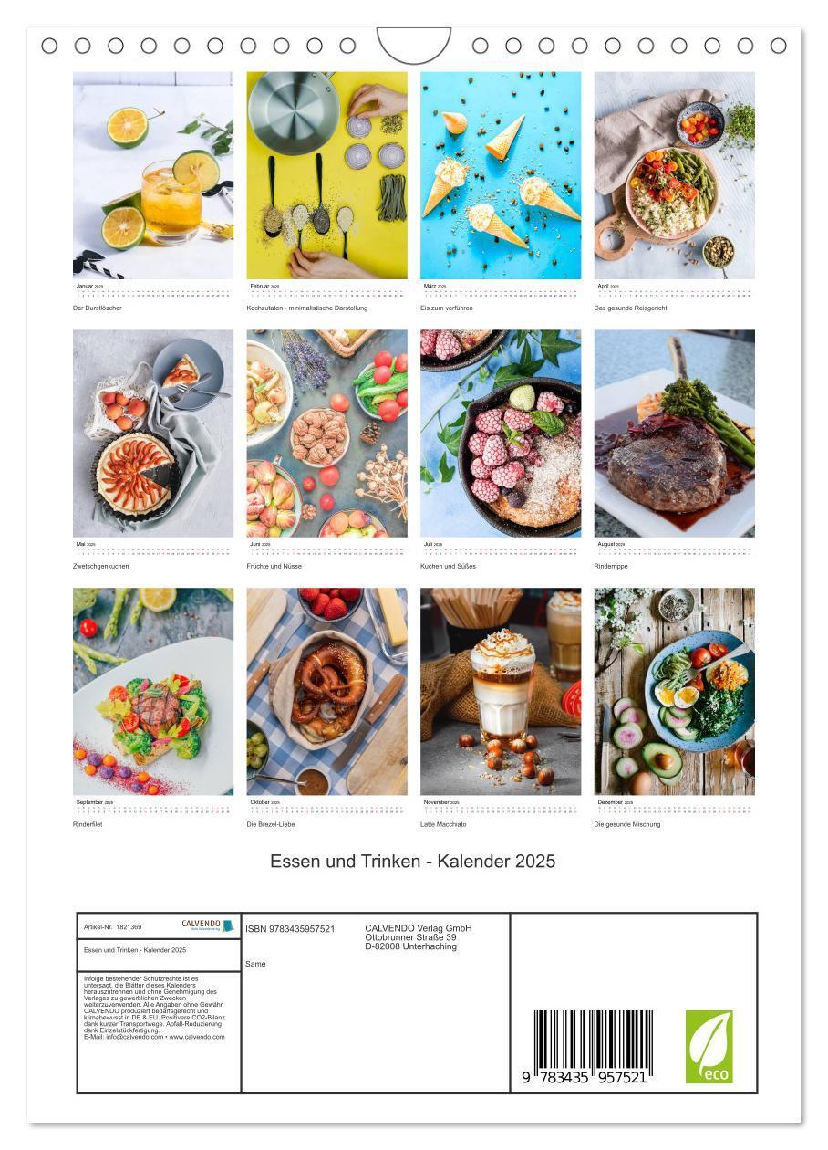 Bild: 9783435957521 | Essen und Trinken - Kalender 2025 (Wandkalender 2025 DIN A4 hoch),...