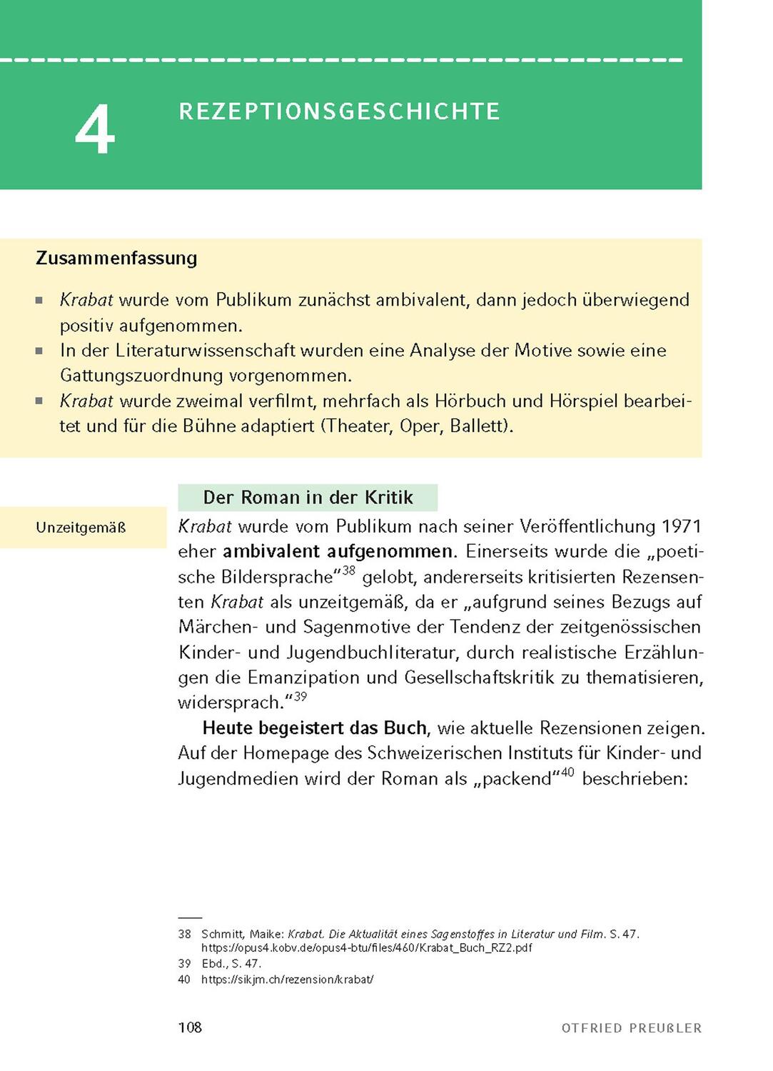 Bild: 9783804431461 | Krabat von Otfried Preußler - Textanalyse und Interpretation | Buch