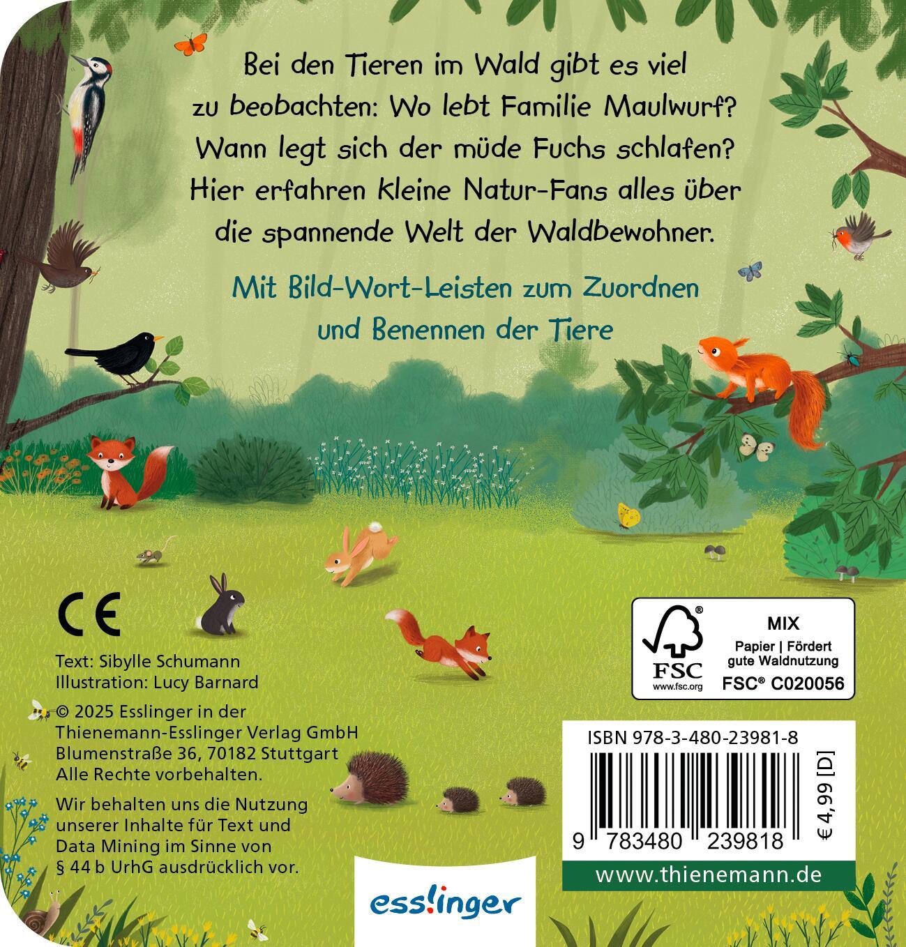 Rückseite: 9783480239818 | Mein erstes Natur-Wimmelbuch: Tiere im Wald - Mini-Ausgabe | Schumann