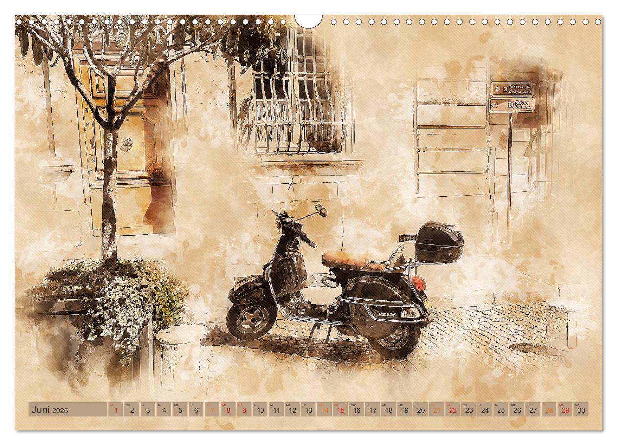 Bild: 9783435153046 | Mototrroller - Vesparade (Wandkalender 2025 DIN A3 quer), CALVENDO...