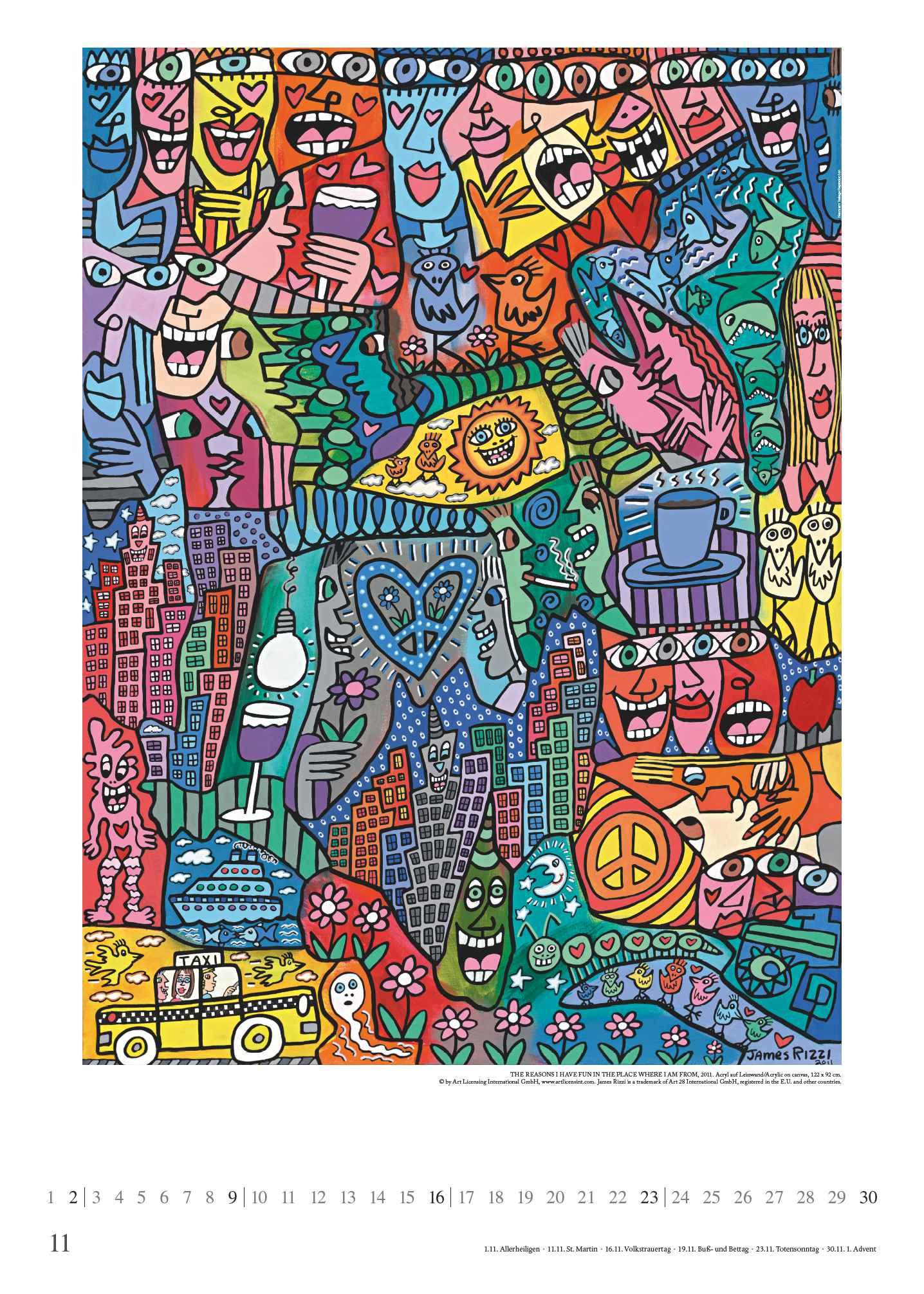 Bild: 4250809653242 | DUMONT - James Rizzi 2025 Posterkalender, 50x70cm, Kunstkalender...