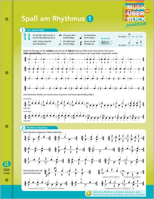 Cover: 9783868492033 | Spaß am Rhythmus 1 "Musik im Überblick" | Broschüre | Deutsch | 2017