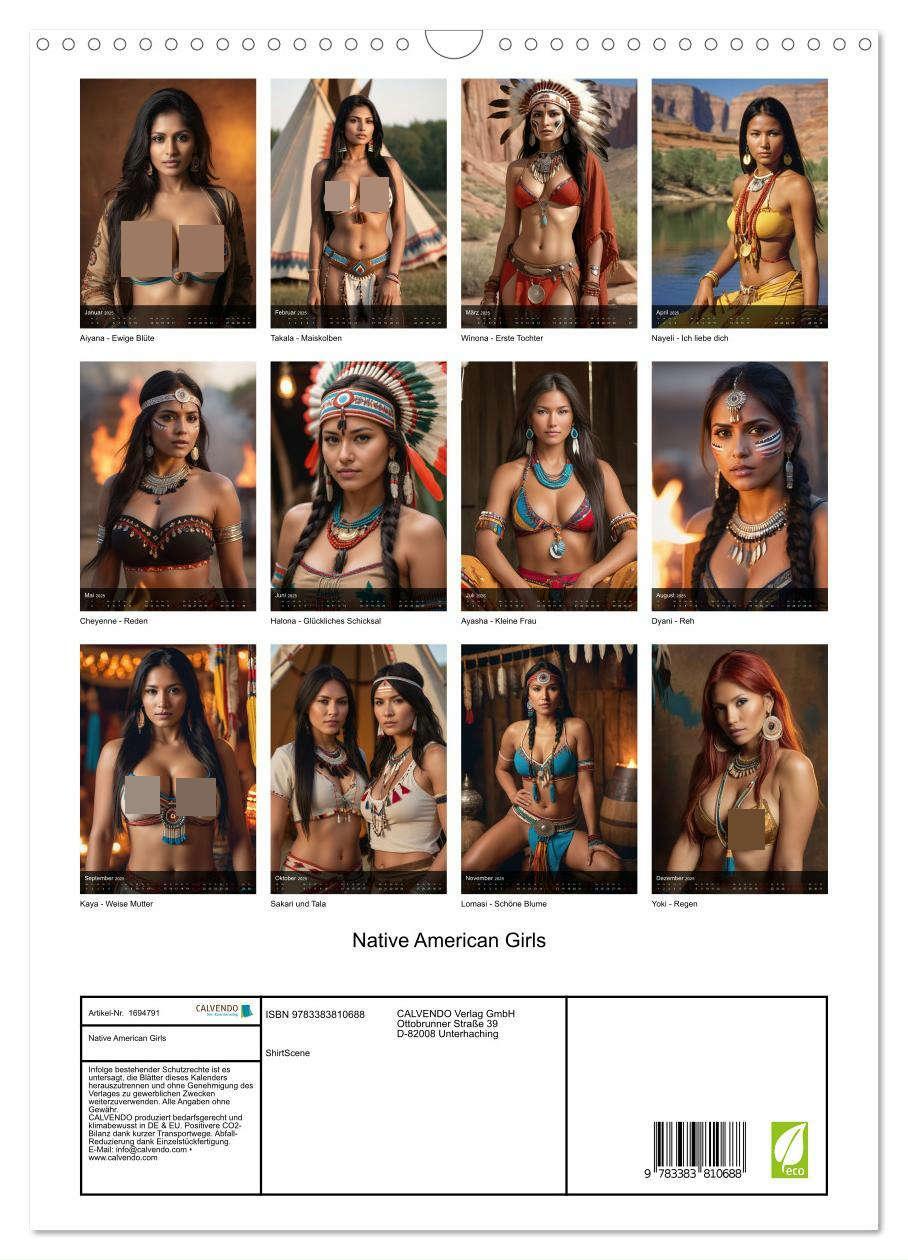 Bild: 9783383810688 | Native American Girls (Wandkalender 2025 DIN A3 hoch), CALVENDO...