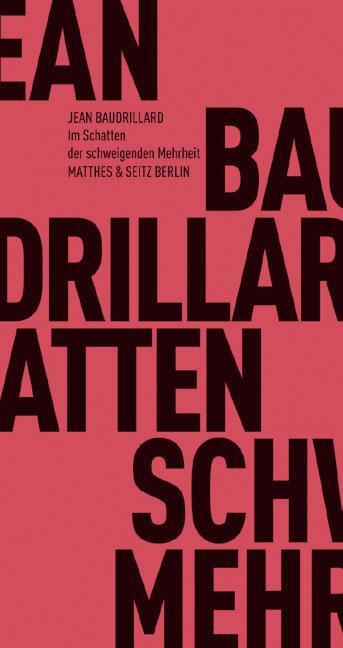 Cover: 9783882216936 | Im Schatten der schweigenden Mehrheit oder das Ende des Sozialen