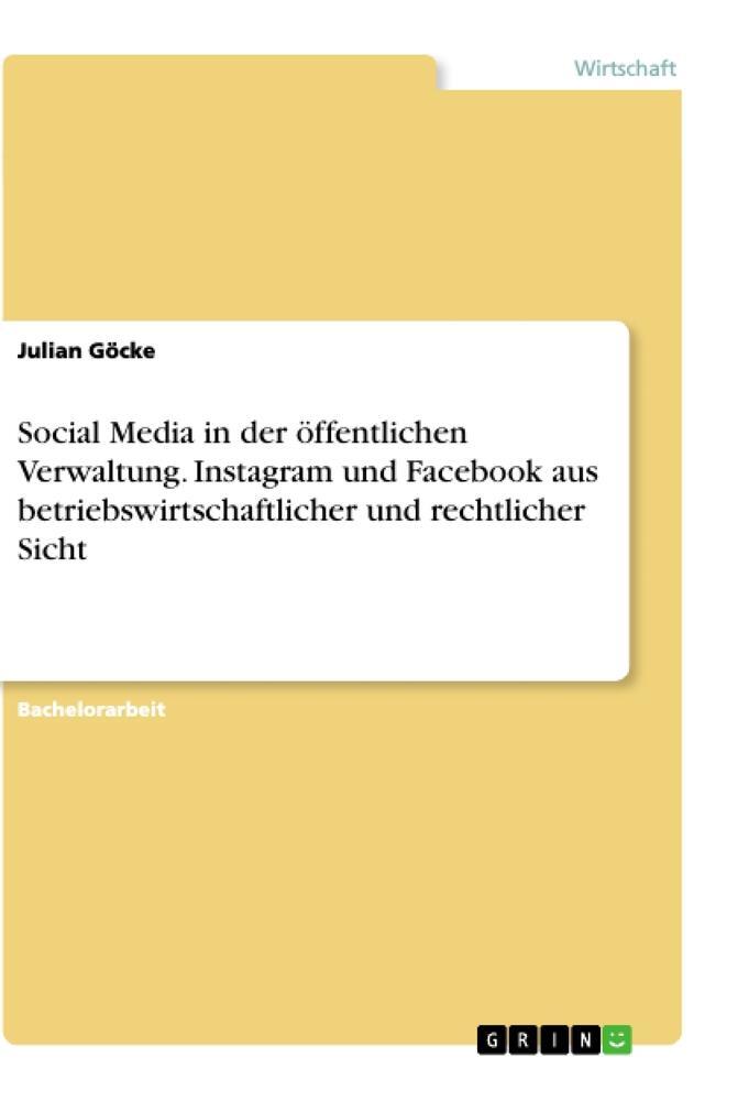 Cover: 9783346152084 | Social Media in der öffentlichen Verwaltung. Instagram und Facebook...