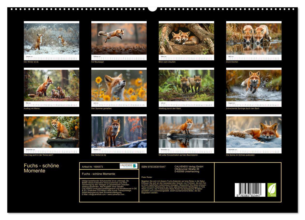 Bild: 9783383815447 | Fuchs - schöne Momente (hochwertiger Premium Wandkalender 2025 DIN...