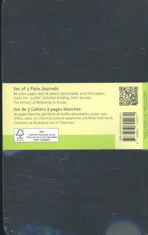 Rückseite: 9788883704970 | Moleskine Plain Cahier L - Black Cover (3 Set) | Taschenbuch | 2007