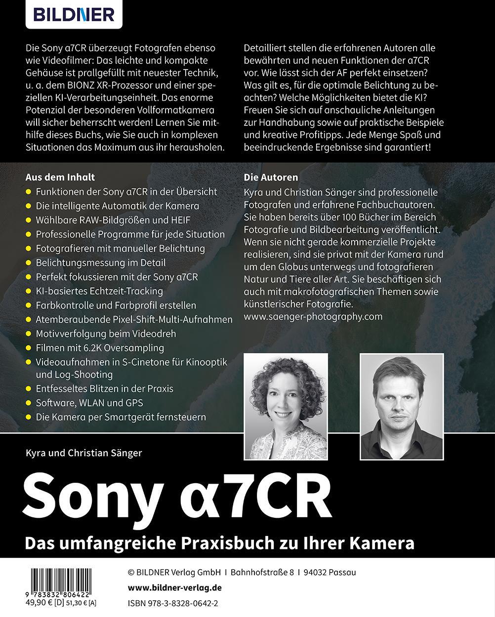 Rückseite: 9783832806422 | Sony alpha 7CR | Christian Sänger (u. a.) | Buch | 384 S. | Deutsch