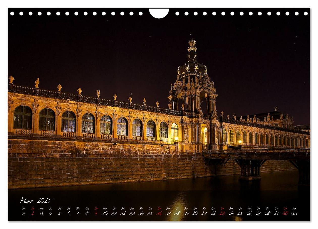 Bild: 9783435741113 | Nachts in Dresden (Wandkalender 2025 DIN A4 quer), CALVENDO...