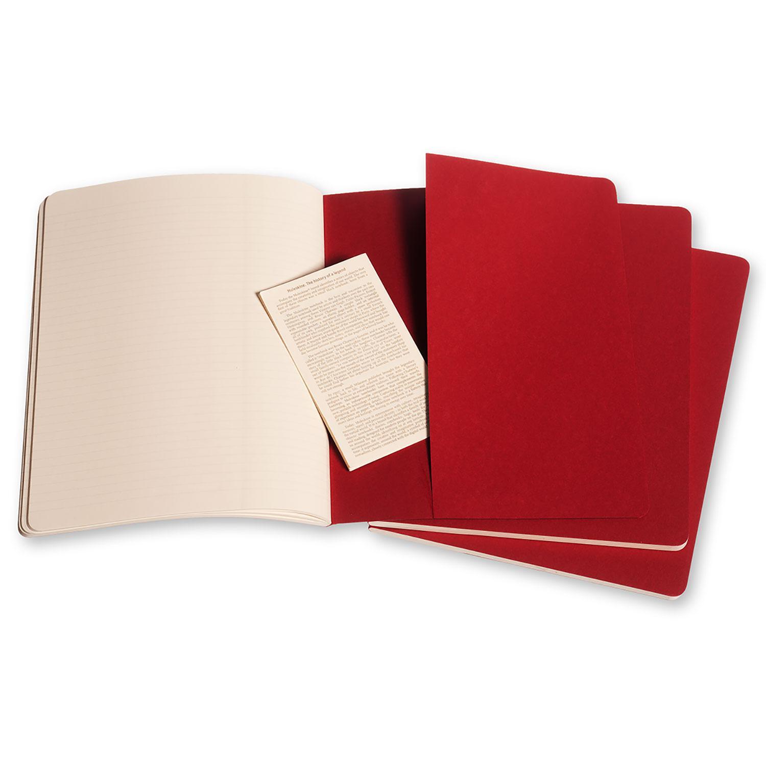 Bild: 9788862931076 | Moleskine Cahier Pocket Ruled Red Cover XL. 3er Pack | Taschenbuch