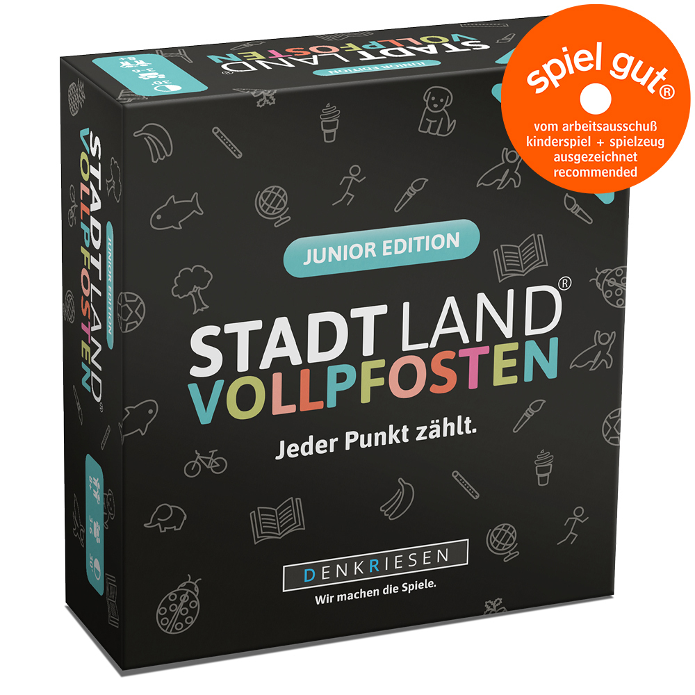 Cover: 4260528090525 | DENKRIESEN - STADT LAND VOLLPFOSTEN® - Das Kartenspiel - JUNIOR...
