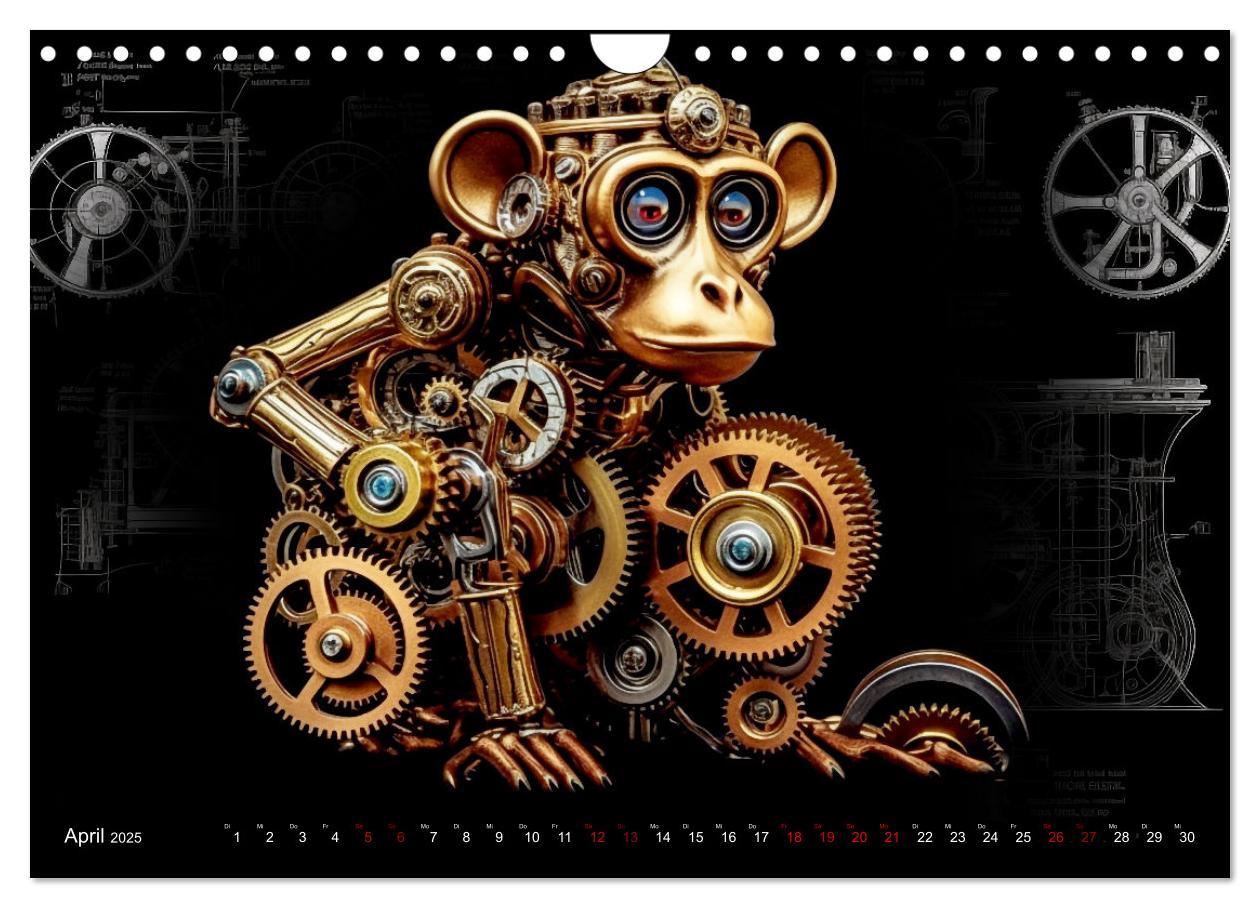 Bild: 9783383865404 | Mechanische Steampunk Tierwelt (Wandkalender 2025 DIN A4 quer),...