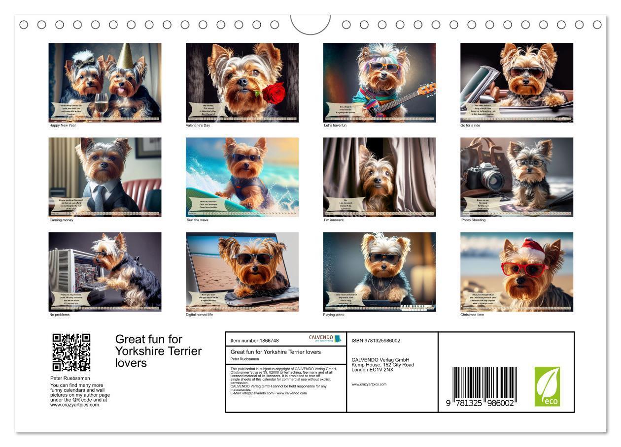 Bild: 9781325986002 | Great fun for Yorkshire Terrier lovers (Wall Calendar 2025 DIN A4...