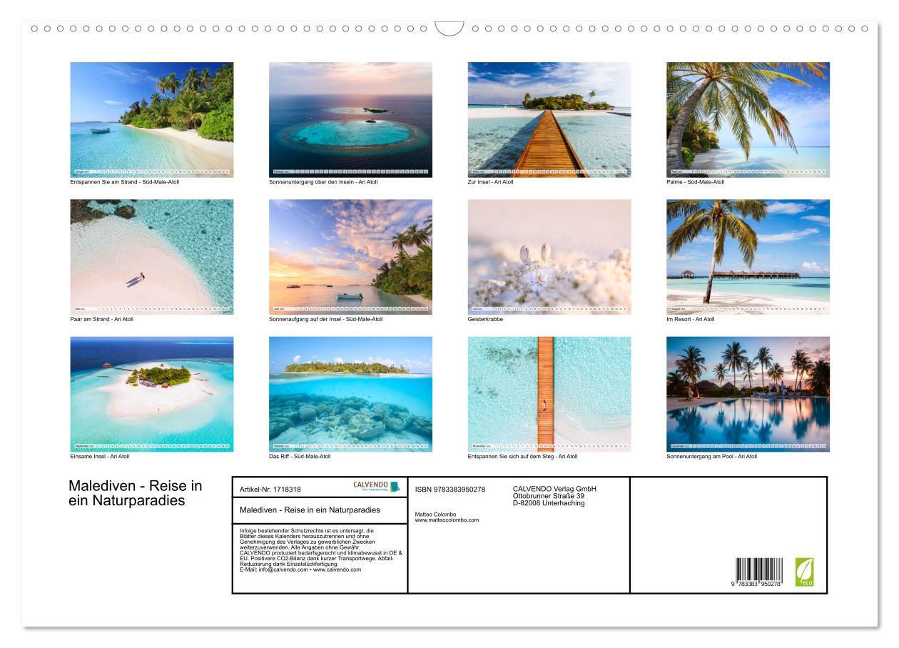 Bild: 9783383950278 | Malediven - Reise in ein Naturparadies (Wandkalender 2025 DIN A2...