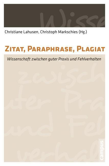 Cover: 9783593504674 | Zitat, Paraphrase, Plagiat | Christiane Lahusen | Taschenbuch | 339 S.