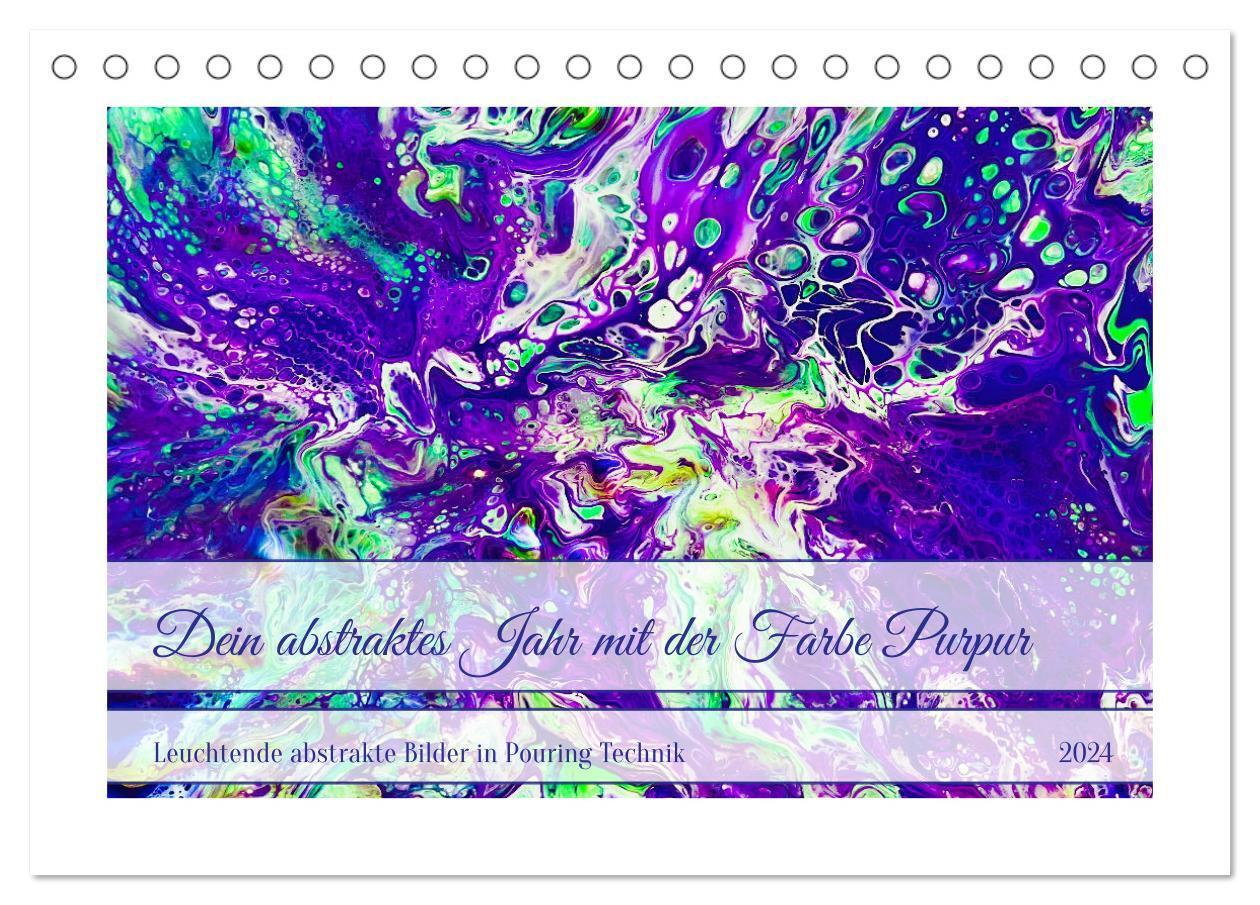 Cover: 9783383721793 | Dein abstraktes Jahr mit der Farbe Purpur (Tischkalender 2024 DIN...