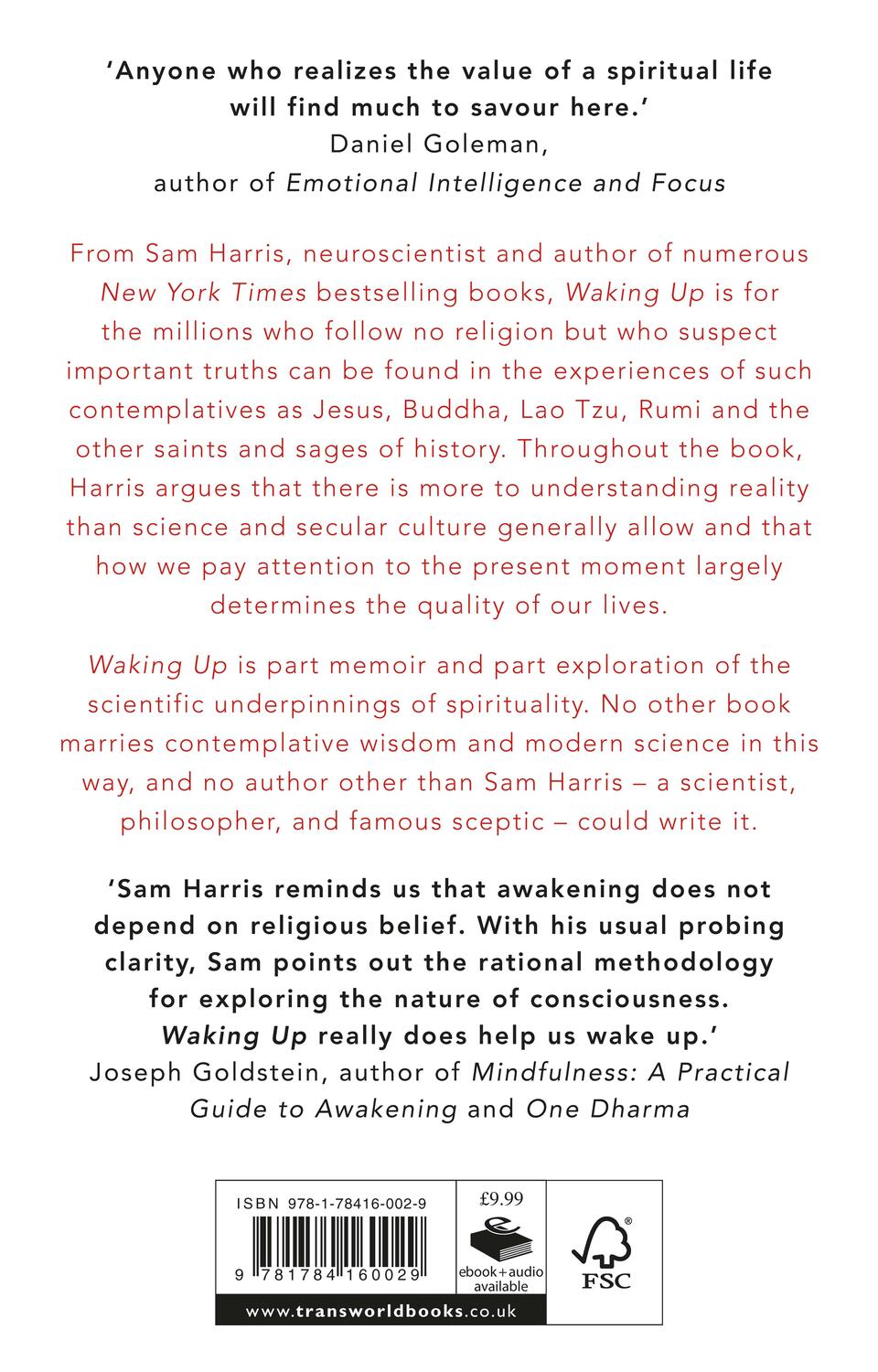 Rückseite: 9781784160029 | Waking Up | Searching for Spirituality Without Religion | Sam Harris