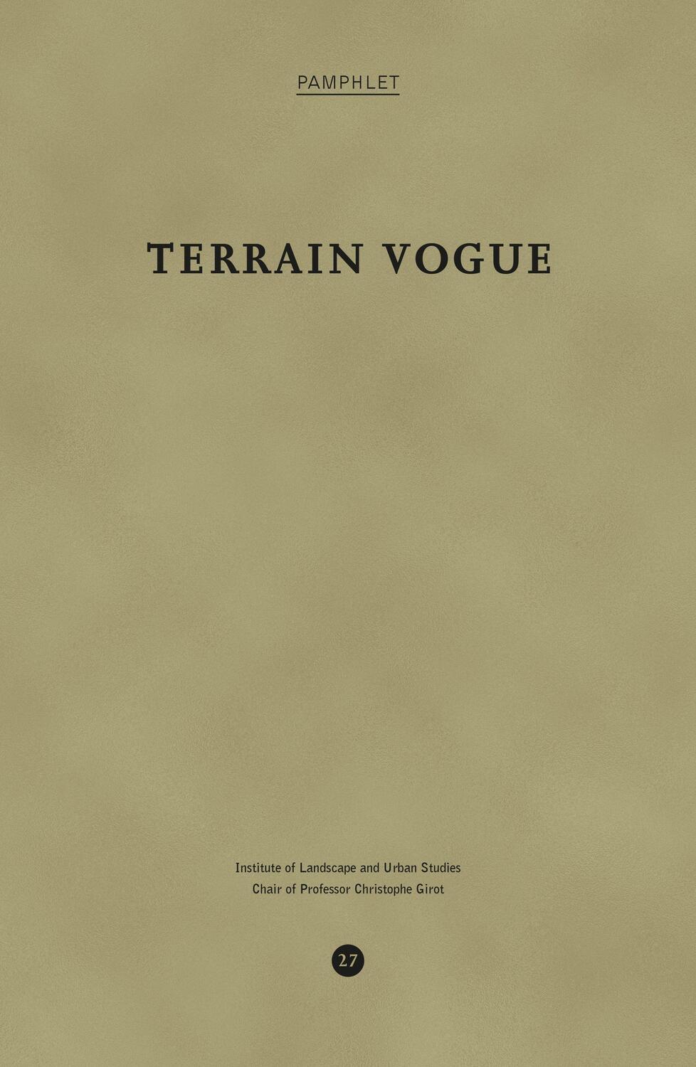 Cover: 9783856764470 | Terrain Vogue | Myriam Uzor (u. a.) | Taschenbuch | Deutsch | 2023