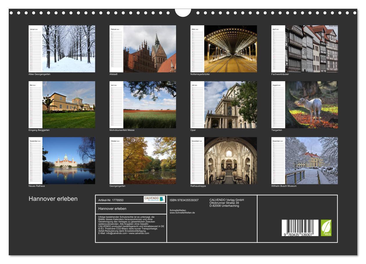 Bild: 9783435539307 | Hannover erleben (Wandkalender 2025 DIN A3 quer), CALVENDO...