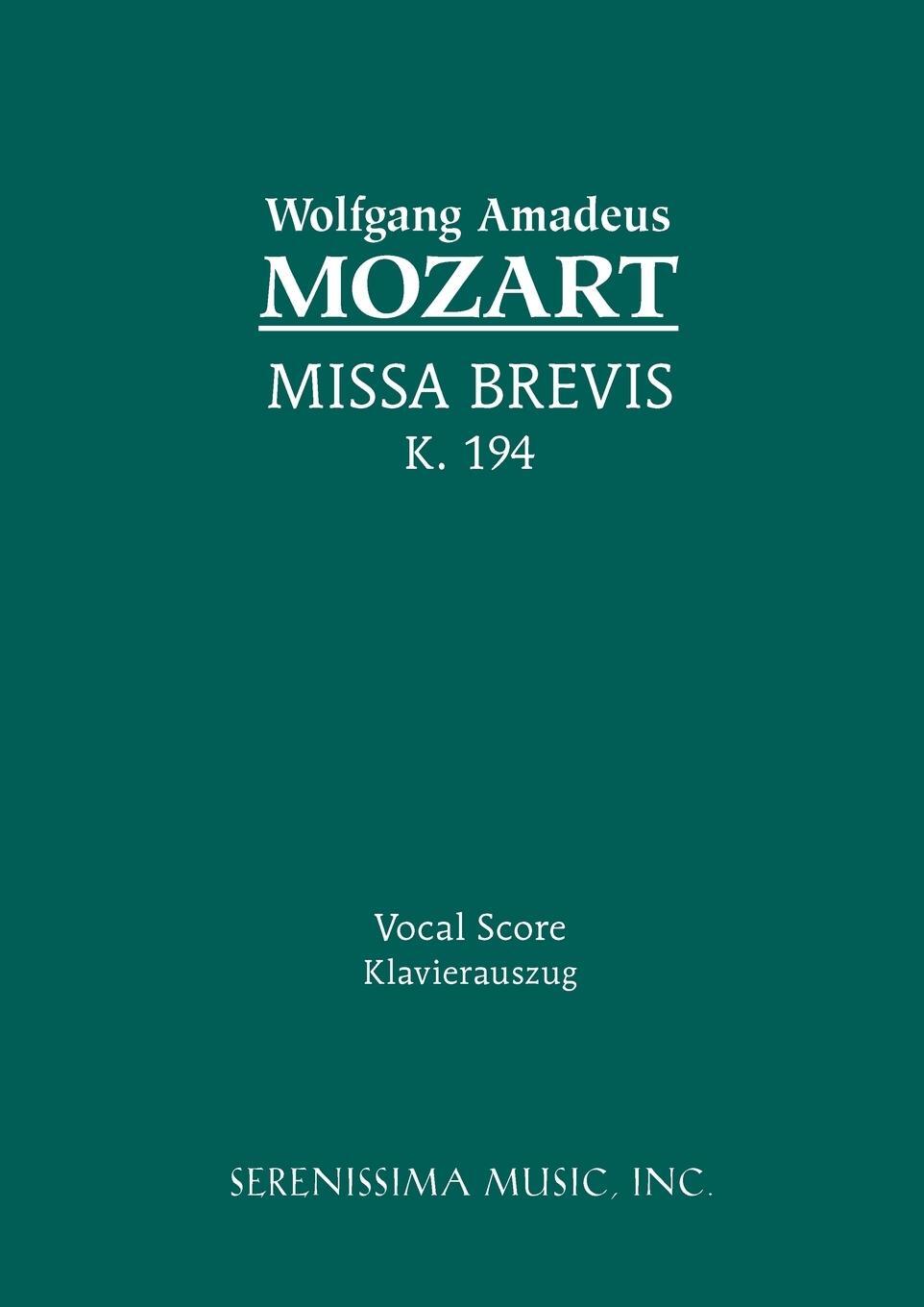 Cover: 9781932419788 | Missa Brevis, K.194 | Vocal score | Wolfgang Amadeus Mozart | Buch