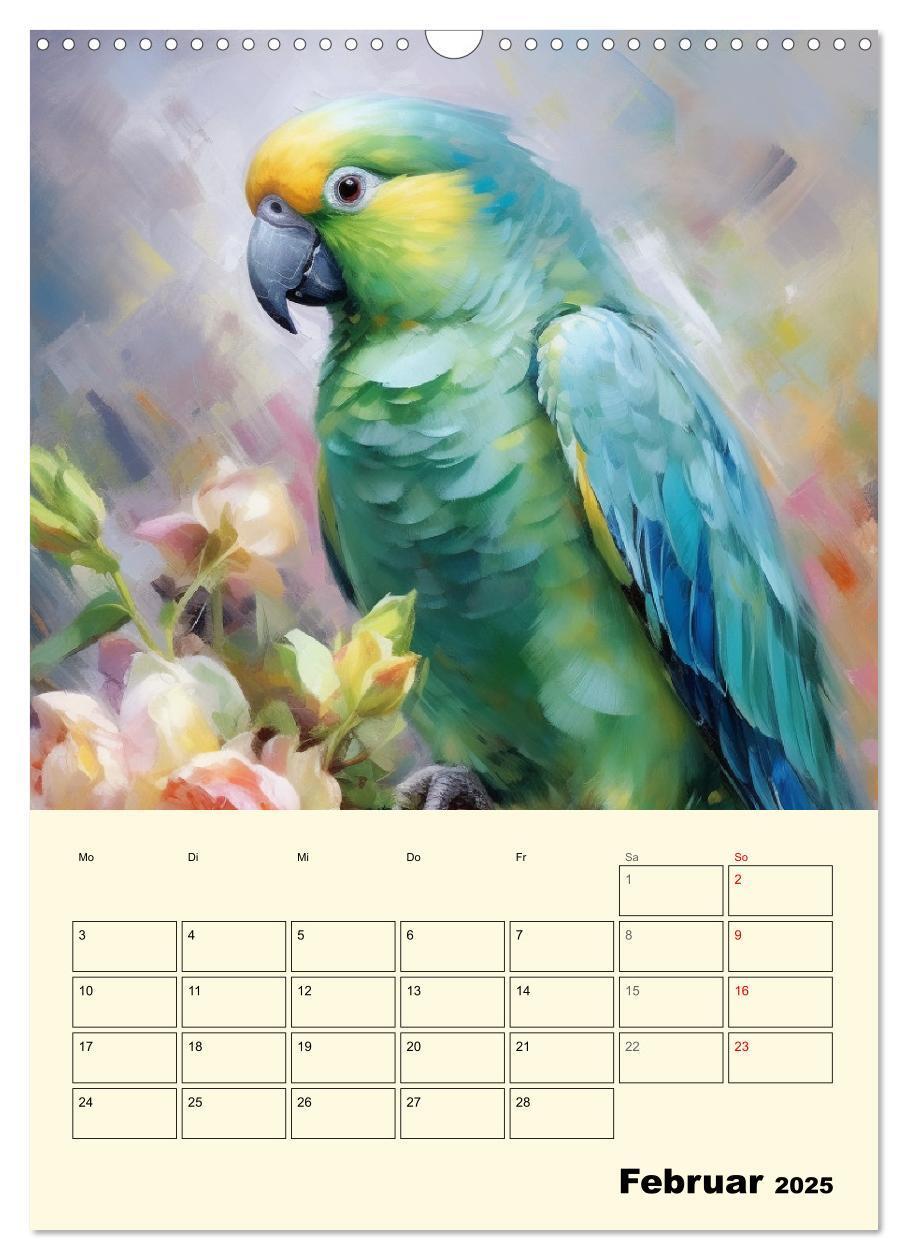 Bild: 9783435868353 | Bunte Vögel. Bezaubernde Papageien-Aquarelle (Wandkalender 2025 DIN...