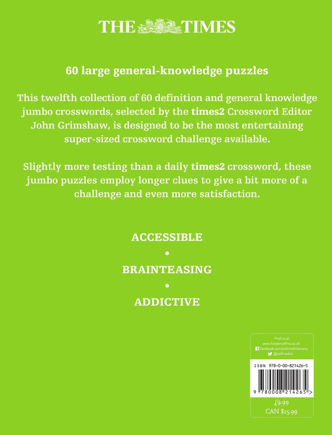 Rückseite: 9780008214265 | The Times 2 Jumbo Crossword Book 12 | John Grimshaw (u. a.) | Buch