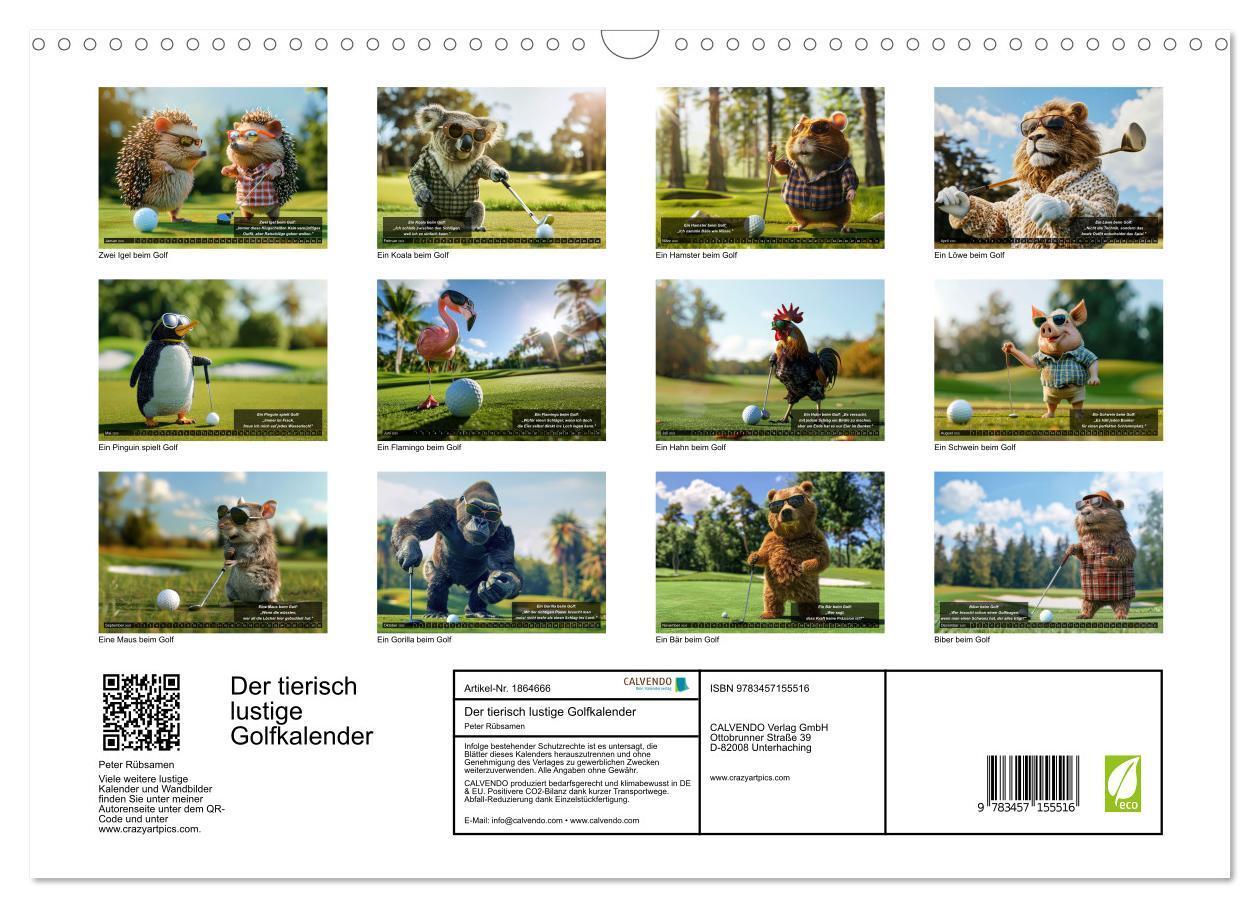 Bild: 9783457155516 | Der tierisch lustige Golfkalender (Wandkalender 2025 DIN A3 quer),...