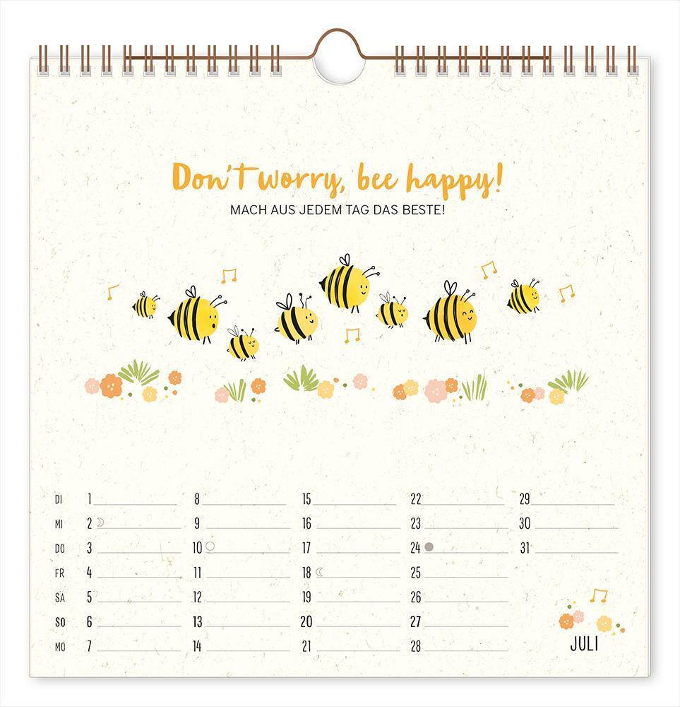 Bild: 9783986361242 | Wandkalender quadratisch 2025 Bee happy | Wandkalender | Original