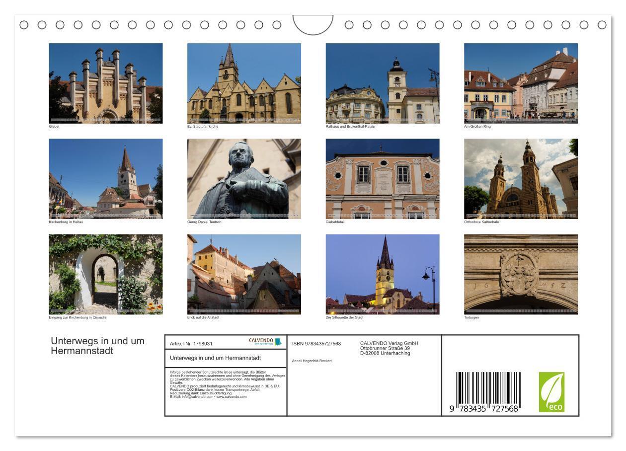 Bild: 9783435727568 | Unterwegs in und um Hermannstadt (Wandkalender 2025 DIN A4 quer),...